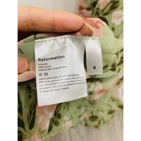 Reformation Amaryllis Dress Maxi Floral Dress Beach Dress Vacation Wear Size 4 - Picture 13 of 13